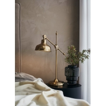 Dekoracyjna Lampa stołowa regulowana Grimstad mosiężna Markslojd do sypialni i salonu