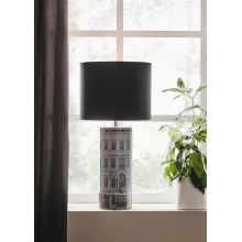 Dekoracyjna Lampa stołowa z welurowym abażurem Ichi 34 czarno-przezroczysta Markslojd do sypialni i salonu