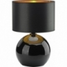 Dekoracyjna Lampa stołowa szklana z abażurem Palla czarno-złota TK Lighting do sypialni i salonu