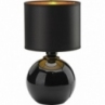 Dekoracyjna Lampa stołowa szklana z abażurem Palla Small czarno-złota TK Lighting do sypialni i salonu