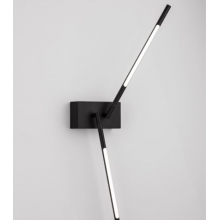 Stylowy Kinkiet podwójny minimalistyczny Daren LED czarny do sypialni i salonu