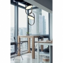 Stylowa Lampa wisząca regulowana designerska Elipse 38 LED czarna Step Into Design do salonu i jadalni