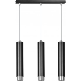 Kibo III black&chrome tubes triple pendant lamp Emibig