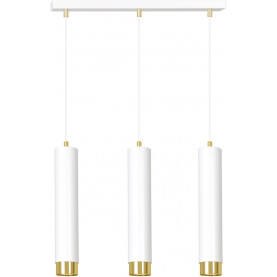 Kibo III white&gold tubes triple pendant lamp Emibig