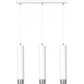 Kibo III white&chrome tubes triple pendant lamp Emibig