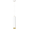 Punktowa Lampa wisząca tuba Kibo 8 biało-złota Emibig nad stół i wyspę kuchenną