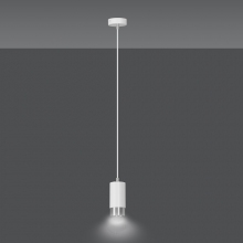 Punktowa Lampa wisząca punktowa Fumiko 8 biało-chromowana Emibig nad stół i wyspę kuchenną
