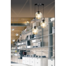 Stylizowana Lampa wisząca szklana Istar III premium czarno-miodowa Emibig do jadalni i salonu