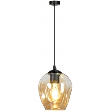Stylizowana Lampa wisząca szklana Istar 14 czarno-miodowa Emibig do jadalni i salonu