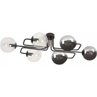 Brendi VIA graphite&transparent glass balls semi flush ceiling light Emibig