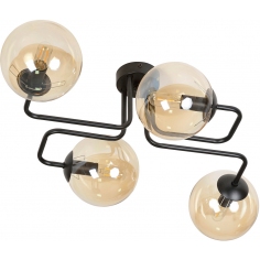 Brendi IV black&honey glass balls semi flush ceiling light Emibig