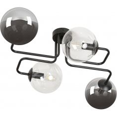 Brendi IV graphite&transparent glass balls semi flush ceiling light Emibig