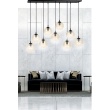 Stylizowana Lampa wisząca szklane kule Cosmo IX czarno-miodowa Emibig do jadalni i salonu
