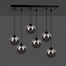 Stylizowana Lampa wisząca szklane kule Cosmo VI czarno-grafitowa Emibig do jadalni i salonu