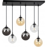 Stylizowana Lampa wisząca szklane kule Cosmo VI grafitowo-miodowa Emibig do jadalni i salonu