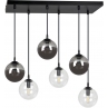 Stylizowana Lampa wisząca szklane kule Cosmo VI grafitowo-przezroczysta Emibig do jadalni i salonu