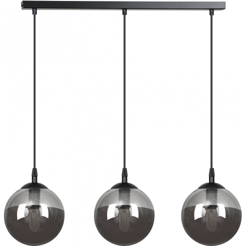 Stylizowana Lampa wisząca szklane kule Cosmo III czarno-grafitowa Emibig do jadalni i salonu