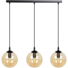 Stylizowana Lampa wisząca szklane kule Cosmo III czarno-miodowa Emibig do jadalni i salonu