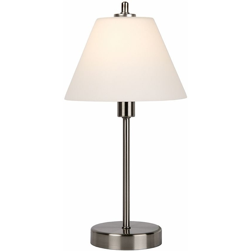 Stylizowana Lampa stołowa antyczna Touch Satynowy Chrom Lucide do hotelu i restauracji.