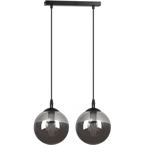Stylizowana Lampa wisząca szklane kule Cosmo II czarno-grafitowa Emibig do jadalni i salonu