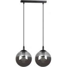 Stylizowana Lampa wisząca szklane kule Cosmo II czarno-grafitowa Emibig do jadalni i salonu