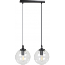 Stylizowana Lampa wisząca szklane kule Cosmo II czarno-przezroczysta Emibig do jadalni i salonu