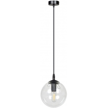 Stylizowana Lampa wisząca szklana kula Cosmo 12 czarno-przezroczysta Emibig do jadalni i salonu