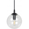 Stylizowana Lampa wisząca szklana kula Cosmo 12 czarno-przezroczysta Emibig do jadalni i salonu