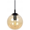 Stylizowana Lampa wisząca szklana kula Cosmo 12 czarno-miodowa Emibig do jadalni i salonu