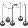 Stylizowana Lampa wisząca szklane kule Gigi V czarno-grafitowa Emibig do jadalni i salonu