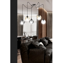 Stylizowana Lampa wisząca szklane kule Gigi V czarny/multikolor Emibig do jadalni i salonu