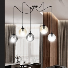 Stylizowana Lampa wisząca szklane kule Gigi V czarny/multikolor Emibig do jadalni i salonu