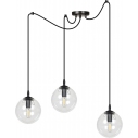 Gigi III black&transparent glass balls triple pendant lamp Emibig