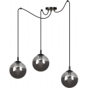 Gigi III black&graphite glass balls triple pendant lamp Emibig