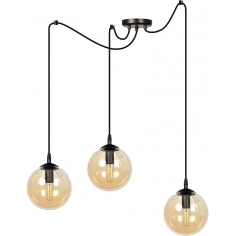 Gigi III black&honey glass balls triple pendant lamp Emibig