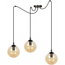 Gigi III black&honey glass balls triple pendant lamp Emibig