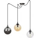 Gigi III black&multicolour glass balls triple pendant lamp Emibig