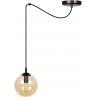 Stylizowana Lampa wisząca szklana kula Gigi 14 czarno-miodowa Emibig do jadalni i salonu