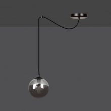 Stylizowana Lampa wisząca szklana kula Gigi 14 czarno-grafitowa Emibig do jadalni i salonu