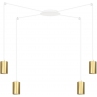 Stylizowana Lampa wisząca "pająk" glamour Traker IV biało-złota Emibig do jadalni i salonu