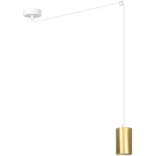Stylizowana Lampa wisząca "pająk" glamour Traker biało-złota Emibig do jadalni i salonu