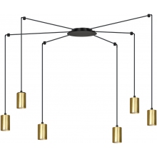 Stylizowana Lampa wisząca "pająk" glamour Traker VI czarno-złota Emibig do jadalni i salonu