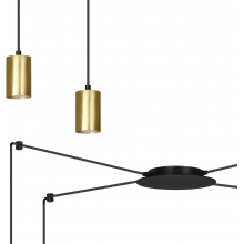 Stylizowana Lampa wisząca "pająk" glamour Traker IV czarno-złota Emibig do jadalni i salonu