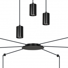 Stylizowana Lampa wisząca "pająk" regulowana Traker VI czarna Emibig do jadalni i salonu