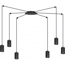 Stylizowana Lampa wisząca "pająk" regulowana Traker VI czarna Emibig do jadalni i salonu