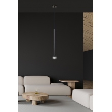 Stylizowana Lampa minimalistyczna wisząca tuba Selter 8 czarna Emibig do jadalni i salonu