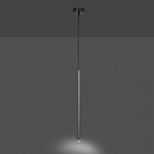 Stylizowana Lampa minimalistyczna wisząca tuba Selter 8 czarna Emibig do jadalni i salonu