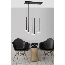 Stylizowana Lampa wiszące tuby Selter VI czarna Emibig do jadalni i salonu