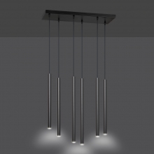 Stylizowana Lampa wiszące tuby Selter VI czarna Emibig do jadalni i salonu
