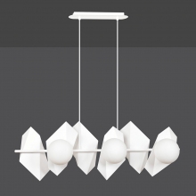 Stylizowana Lampa wisząca nowoczesna Drifton VI biała Emibig do jadalni i salonu